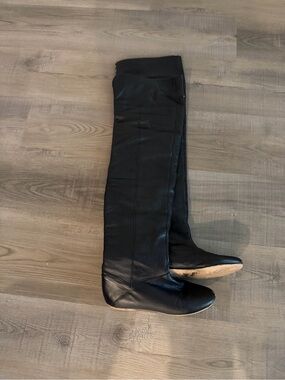 Over the knee flat pleather boots size 7